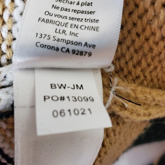 Lularoe natural striped stretchy knit front V-neck Torrie sweater - Picture 5 of 10